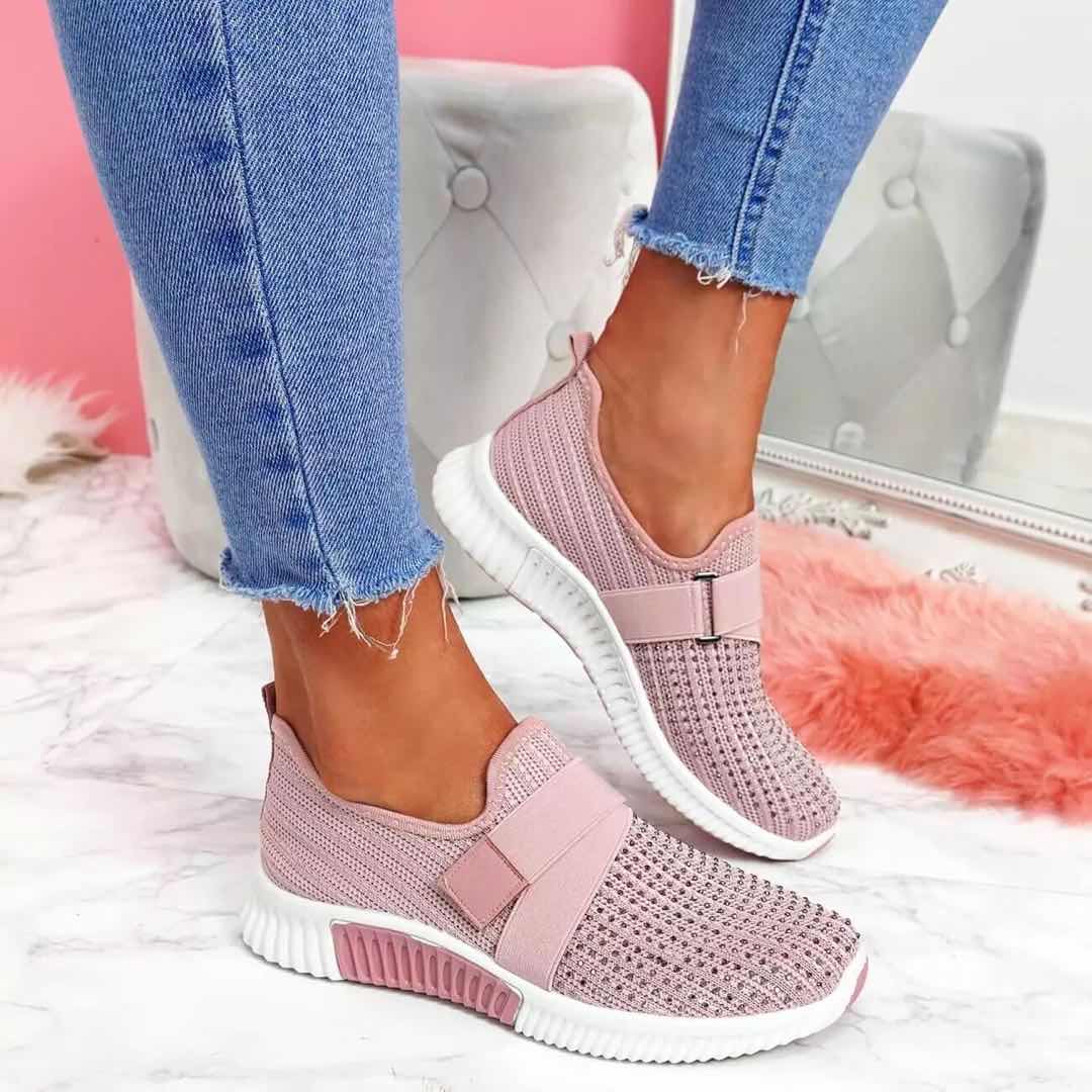 BREATHABLE AND LIGHT CRYSTAL SNEAKERS